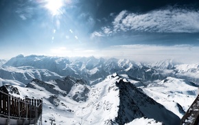 mountain, snow