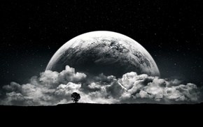 space, monochrome