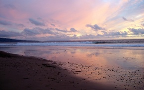 summer, water, clouds, sand