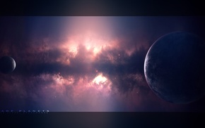 planet, nebula, space, space art