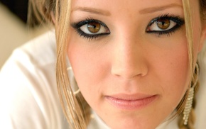 closeup, brown eyes, blonde