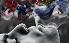 man, smoke, 3D