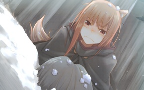 anime girls, Holo, anime, Spice and Wolf, snow