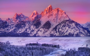 snow, landscape, mountain