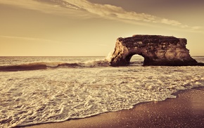 rock, water, beach