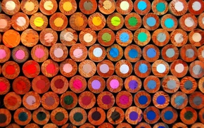 circle, pencils, colorful, macro