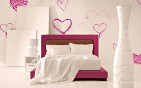 interior, bed, love