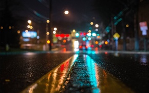 lights, street, night