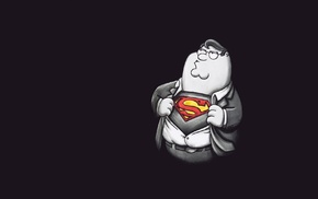 Family Guy, superhero, Peter Griffin, gray, artwork, minimalism