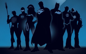 Superman, Green Lantern, artwork, minimalism, DC Comics, Aquaman