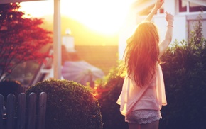 girl outdoors, girl, long hair