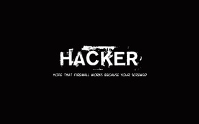 humor, hacking, black background, minimalism