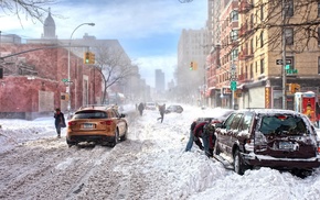 car, road, snow