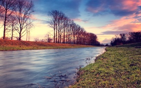 HDR, nature, landscape, river