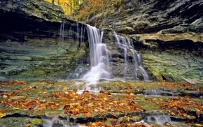 waterfall, autumn