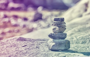 stones, nature, depth of field