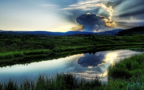 lake, nature
