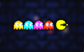 Blinky, Clyde, Inky, Trixel, pixel art, Pacman