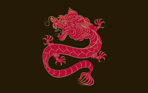 China, dragon, red