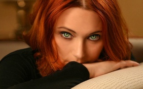 green eyes, redhead, girl