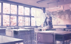 school uniform, classroom, anime, Vocaloid, anime girls, IA Vocaloid