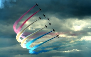 jets, color, aircraft, clouds