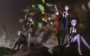 EVA Unit 02, Makinami Mari Illustrious, Ayanami Rei, Kaworu Nagisa, EVA Unit 01, EVA Unit 00