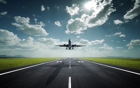 shadow, sky, clouds, aircraft, airplane