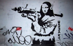 Banksy, Mona Lisa, laughing