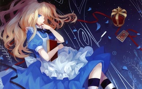 anime girls, Alice in Wonderland, dress, crowns
