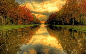 autumn, water, landscape, colorful