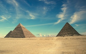 desert, pyramid, Egypt, sand, Middle East, landscape