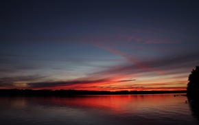 lake, nature, Sweden, sunset, landscape