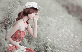 Asian, girl outdoors, girl, dress
