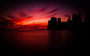 Manhattan, sky, sunset