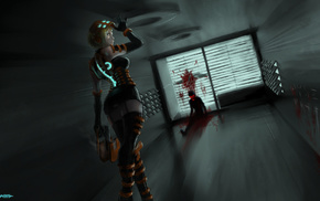 anime, gun, girls
