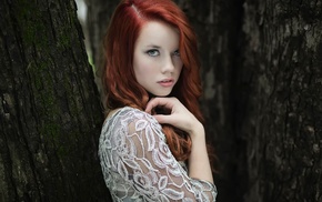 girl outdoors, girl, redhead