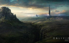 Oblivion movie, space, Andree Wallin, fantasy art, concept art, movies