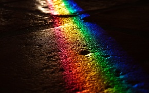 road, stunner, light, rainbow, night