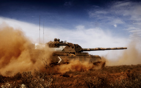 tank, leopard, gun, sky