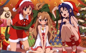 Kushieda Minori, Kawashima Ami, Aisaka Taiga, Toradora, Santa costume, Christmas