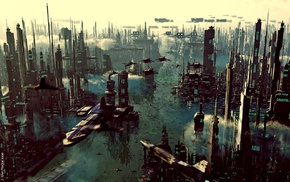 futuristic, city