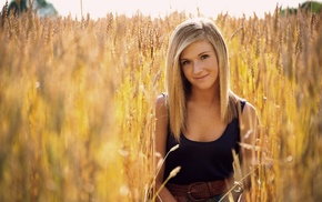 smiling, blonde