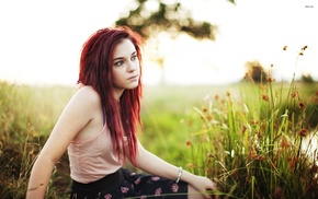 redhead, girl outdoors
