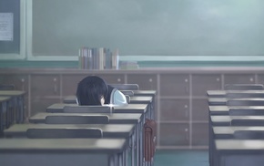 anime girls, sleeping, alone