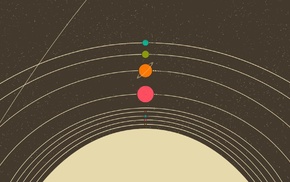 Solar System, simple, minimalism, planet