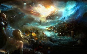 disaster, fantasy art, apocalyptic, artwork, space