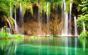 waterfall, nature, pond, tropics