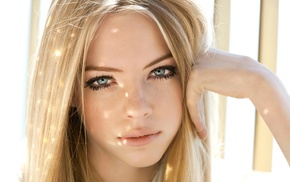 face, blonde, blue eyes, girl