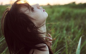 face, brunette, girl outdoors, freckles, girl